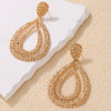 Women's Fashion Geometric Doublelayer Drop Earrings With Electroplated Metal Finish And Exaggerated Long Statement Design