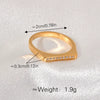 Women's Fashion Geometric Dshaped Stainless Steel Diamond Ring With Electroplating