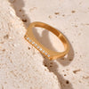 Women's Fashion Geometric Dshaped Stainless Steel Diamond Ring With Electroplating