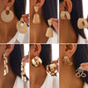 Women's Fashion Geometric Exaggerated Striped Alloy Electroplated Irregular Earrings