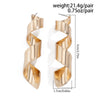 Women's Fashion Geometric Exaggerated Striped Alloy Electroplated Irregular Earrings