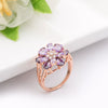 Women's Fashion Geometric Floral Copper Ring With Electroplated Finish Jewelry Accessory