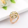 Women's Fashion Geometric Floral Copper Ring With Electroplated Finish Jewelry Accessory