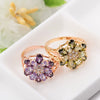 Women's Fashion Geometric Floral Copper Ring With Electroplated Finish Jewelry Accessory