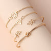 Women's Fashion Geometric Hollow Alloy Bracelet With Electroplated Metal Finish Uninlaid Gem Style Bracelet