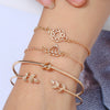 Women's Fashion Geometric Hollow Alloy Bracelet With Electroplated Metal Finish Uninlaid Gem Style Bracelet