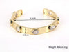 Women's Fashion Geometric Open Bracelet Copper Gold Plated Electroplated White Zircon Inlay Bangle With Creative Personality Style
