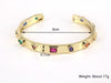 Women's Fashion Geometric Open Bracelet Copper Gold Plated Electroplated White Zircon Inlay Bangle With Creative Personality Style