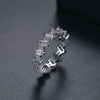 Women's Fashion Geometric Pink Donut Ring Copper Zircon Inlay Electroplated Statement Jewelry