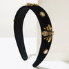 Women's Fashion Geometric Rhinestone Bee Fabric Headband Set With Diamonds