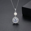 Women's Fashion Geometric Round Zircon Pendant Necklace With Electroplated Copper Ochain