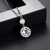 Women's Fashion Geometric Round Zircon Pendant Necklace With Electroplated Copper Ochain