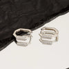 Women's Fashion Geometric 925 Silver Ring And Earrings With Electroplating Treatment