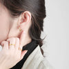 Women's Fashion Geometric 925 Silver Ring And Earrings With Electroplating Treatment