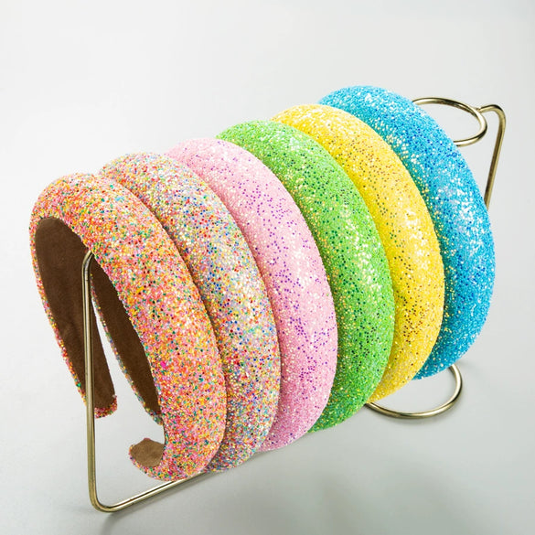 Women's Fashion Geometric Sponge Handmade Sequin Headband Hair Accessory