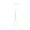 Women's Fashion Geometric Stainless Steel And 18K Inlaid Color Zircon Finger Bracelet And Clavicle Chain Jewelry With Electroplating