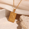Women's Fashion Geometric Stainless Steel And Titanium Steel Necklace 18K Gold Plated And Carved