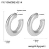 Women's Fashion Geometric Stainless Steel Cshaped Earrings Pvd Plated With 18K True Gold
