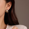 Women's Fashion Geometric Stainless Steel Earrings With Electroplating
