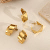 Women's Fashion Geometric Stainless Steel Earrings With Electroplating
