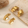 Women's Fashion Geometric Stainless Steel Earrings With Electroplating