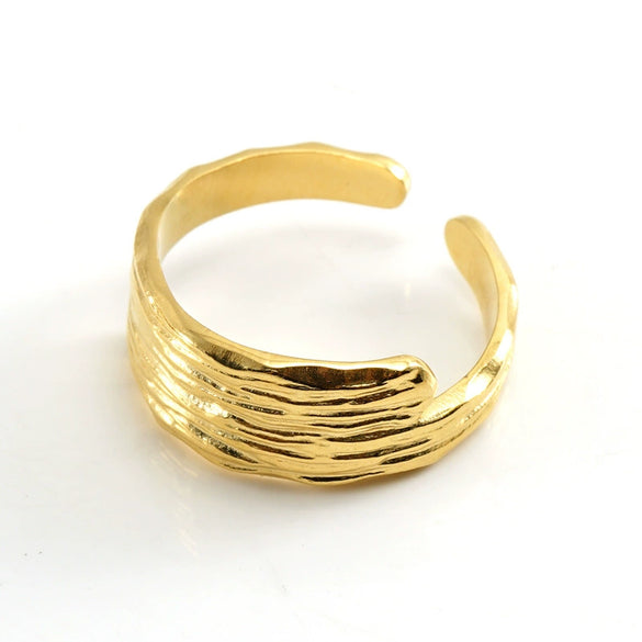 Women's Fashion Geometric Stainless Steel Electroplated Opening Adjustable Ring