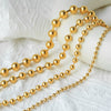 Women's Fashion Geometric Stainless Steel Gold Bead Ball Chain Necklace With Electroplating