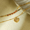 Women's Fashion Geometric Stainless Steel 18K Electroplated Natural Stone Love Diamond Bracelet