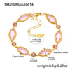Women's Fashion Geometric 316L Stainless Steel 18K Gold Plated Crystal Glass Bracelet Jewelry