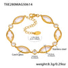 Women's Fashion Geometric 316L Stainless Steel 18K Gold Plated Crystal Glass Bracelet Jewelry
