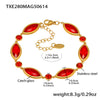 Women's Fashion Geometric 316L Stainless Steel 18K Gold Plated Crystal Glass Bracelet Jewelry