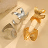 Women's Fashion Geometric Stainless Steel Starfish Shell Exaggerated Arm Ring Bracelet With Electroplating