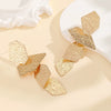 Women's Fashion Geometric Statement Stud Earrings With Irregular Long Metal Design And Electroplated Finish Wholesale