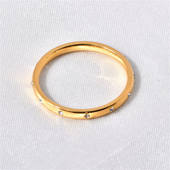 Women's Fashion Geometric Titanium Steel Ring Set With Diamonds