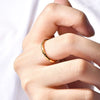 Women's Fashion Geometric Titanium Steel Ring Set With Diamonds