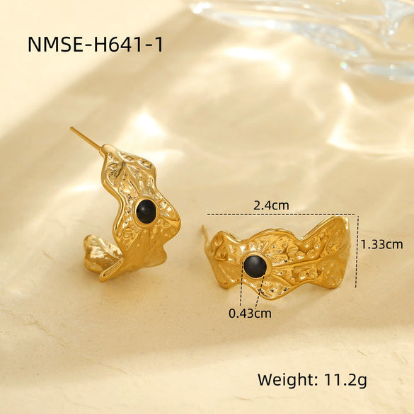 Women's Fashion Geometric U Shape Stainless Steel 18K Electroplated Earrings