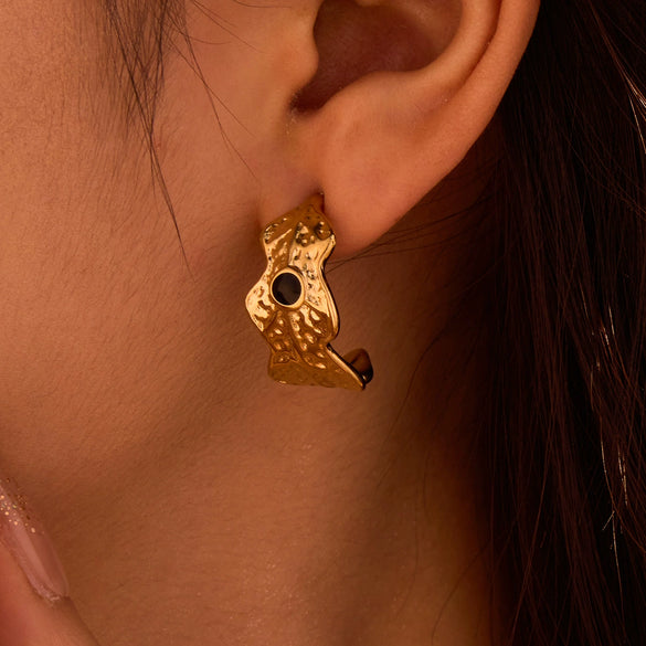 Women's Fashion Geometric U Shape Stainless Steel 18K Electroplated Earrings