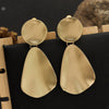Women's Fashion Geometric Water Drop Clipon Long Statement Earrings With Bold Metal Design