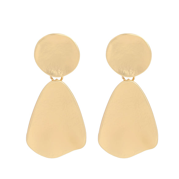 Women's Fashion Geometric Water Drop Clipon Long Statement Earrings With Bold Metal Design