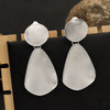 Women's Fashion Geometric Water Drop Clipon Long Statement Earrings With Bold Metal Design