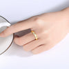 Women's Fashion Geometric Zircon Copper Ring With Adjustable Open Band Design Simple Everyday Jewelry