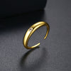 Women's Fashion Geometric Zircon Copper Ring With Adjustable Open Band Design Simple Everyday Jewelry
