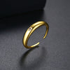 Women's Fashion Geometric Zircon Copper Ring With Adjustable Open Band Design Simple Everyday Jewelry