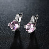 Women's Fashion Geometric Zircon Earrings In Environmental Protection Copper Simple Elegant Jewelry