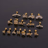 Women's Fashion Geometric Zircon Inlaid Metal Ear Jewelry