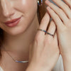 Women's Fashion Geometric Zirconium Inlaid 925 Silver Ring