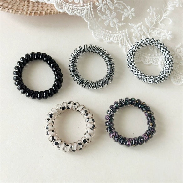 Women's Fashion Hair Rope Headwear High Elastic Plastic Resin Handmade