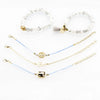 Women's Fashion Heart And Arrow Iron Bracelet Set With Gold Plated Artificial Gemstone And Semi Precious Stone Accents