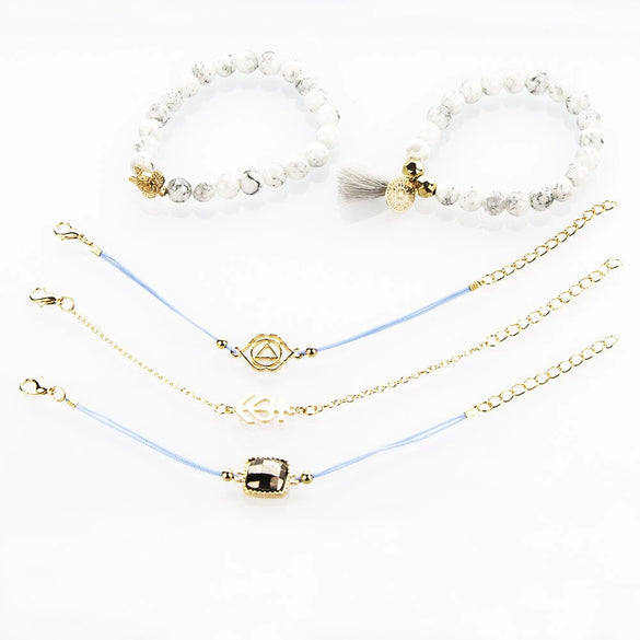 Women's Fashion Heart And Arrow Iron Bracelet Set With Gold Plated Artificial Gemstone And Semi Precious Stone Accents