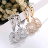 Women's Fashion Heart Zircon Earrings Gold Plated Copper Exaggerated Statement Jewelry
